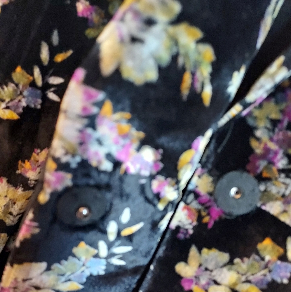 Rebecca Taylor Jewel Black Floral Velvet Jacket Blazer Size 4 - Picture 10 of 14